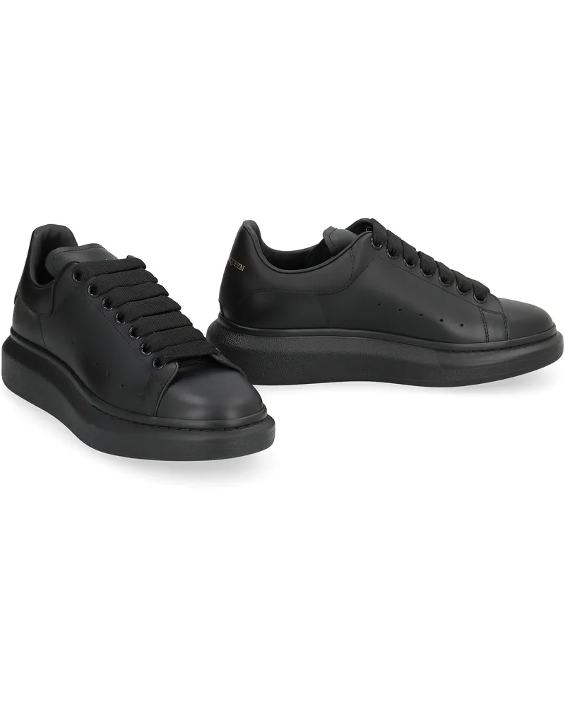 McQ Leather Chunky Sneakers — Black Black