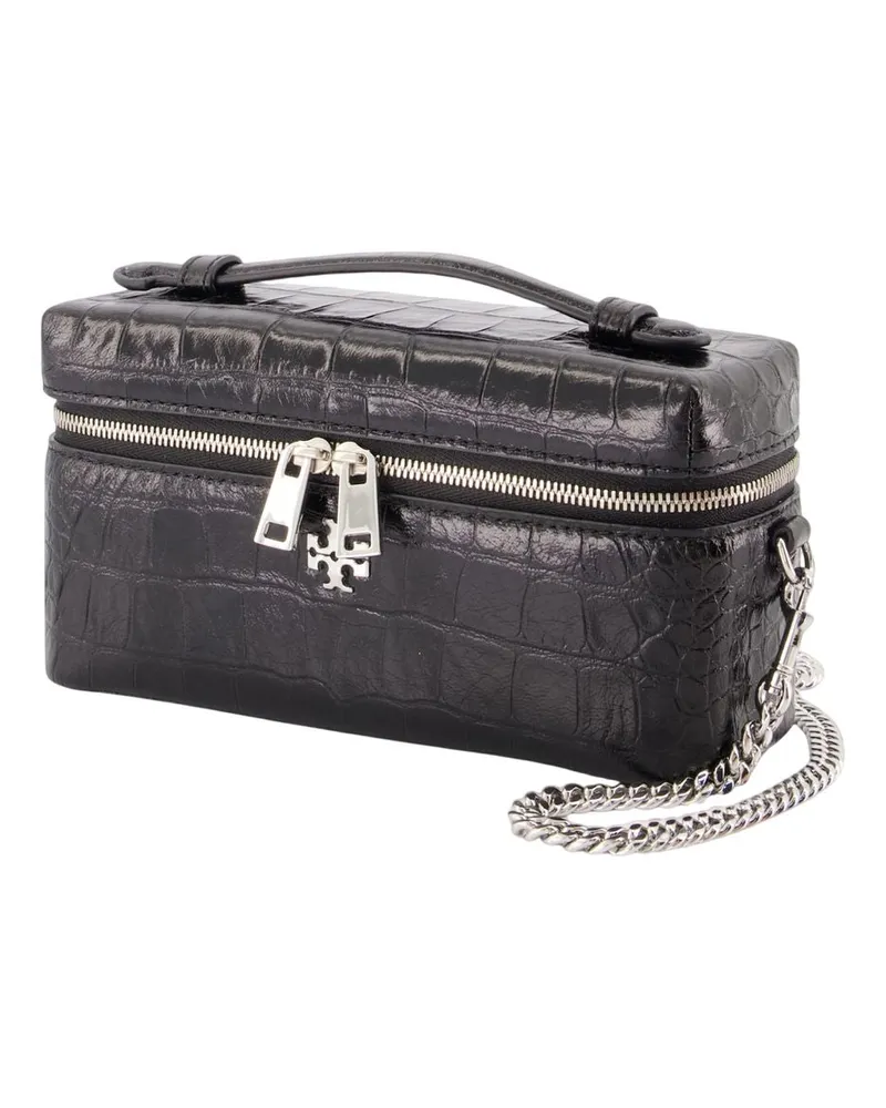 Tory Burch Women's Charlie East West Vanity Case -  Leather Black Calfskin Accessories Vanity-Case Black