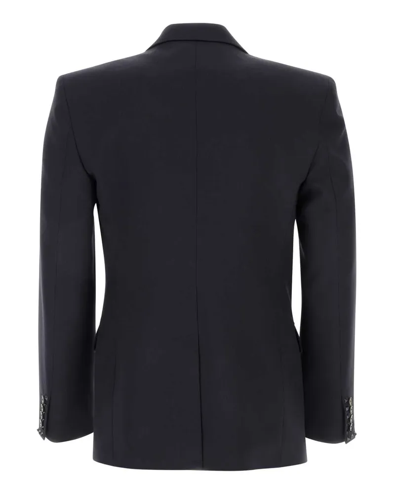 Valentino Garavani Men's Midnight Blue Wool Blazer Navy Exterior: Lining: Cupro Giacche E Gilet Jacket Navy
