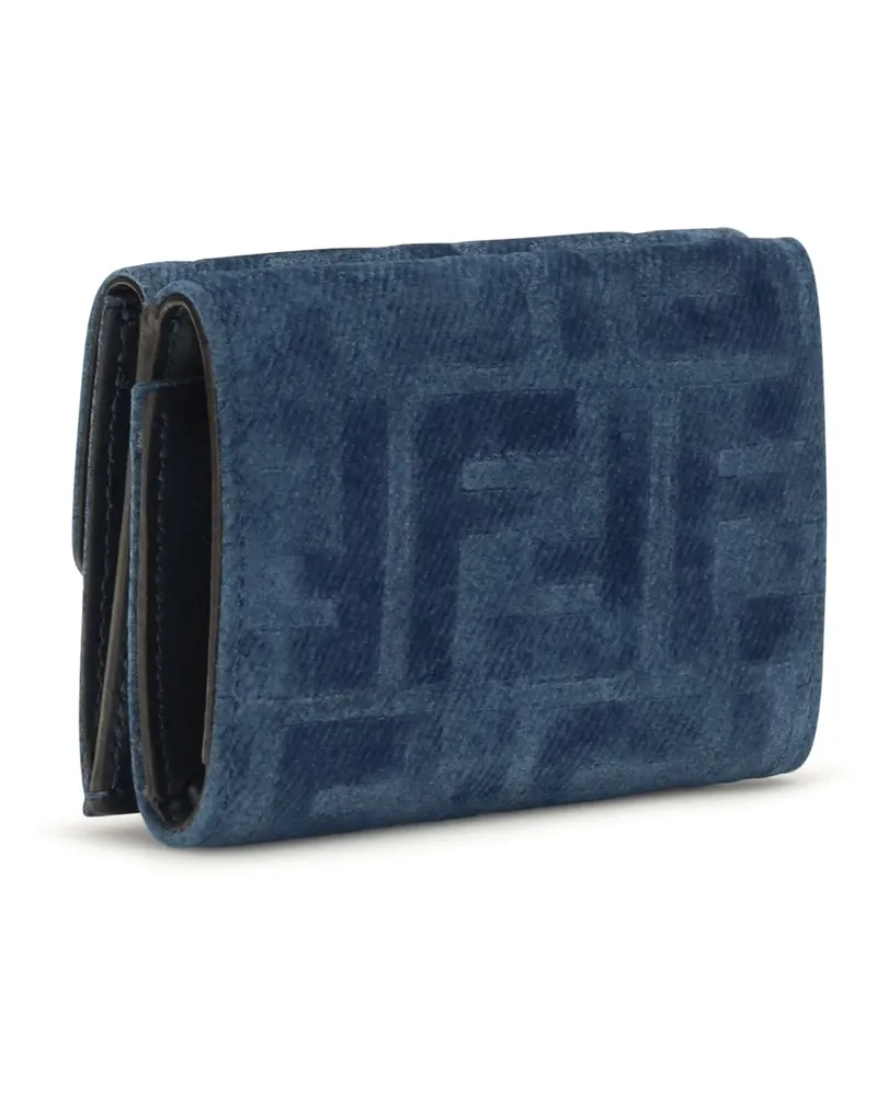 Fendi FF Monogram Jacquard Wallet — Blue Blue