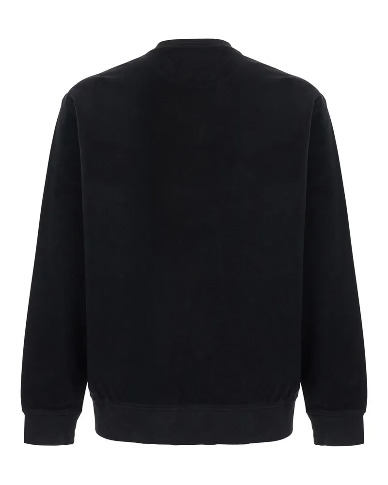 C.P. Company Men's Round Neck Sweatshirt Black Tech Fabric Cotton Sweatshirts Sweater Black