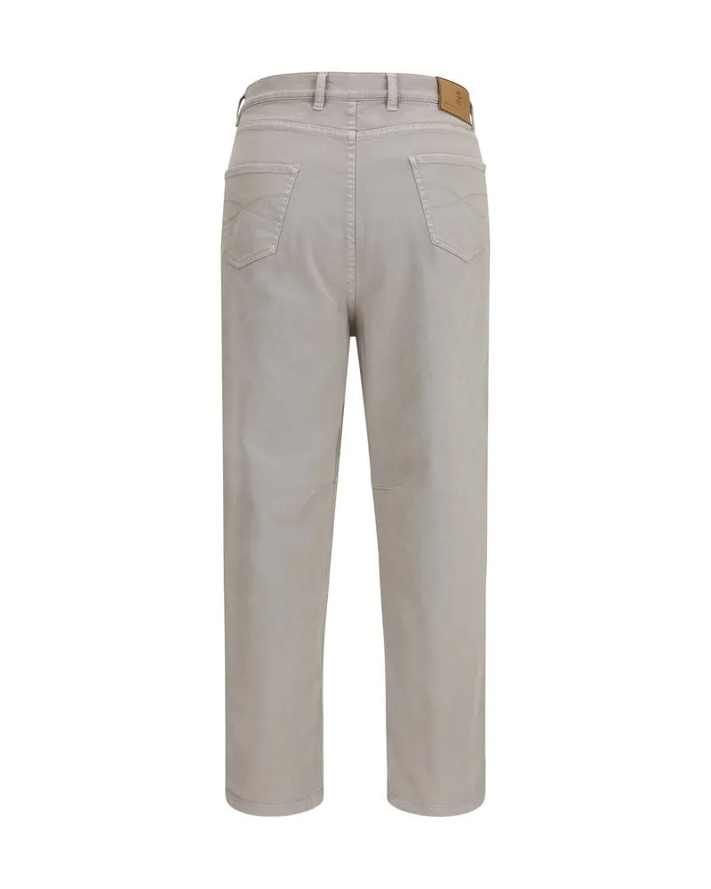 Brunello Cucinelli Men's Brown Cotton Casual Pants Beige