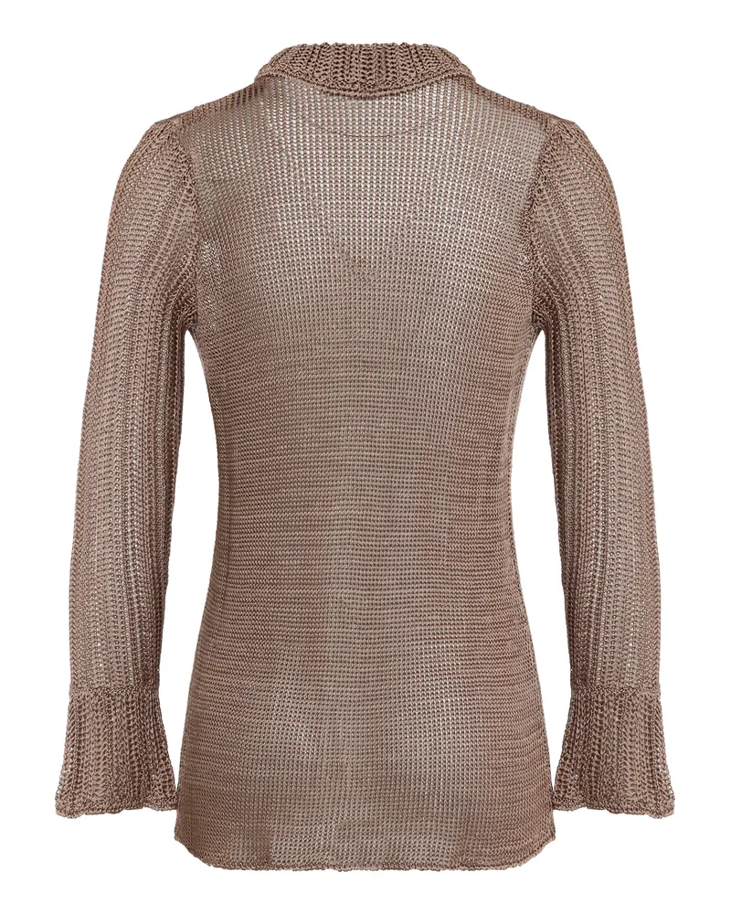 Savannah Morrow Women Knit Cardigan With Button Closure Brown Viscose Cardigans Sweater Brown