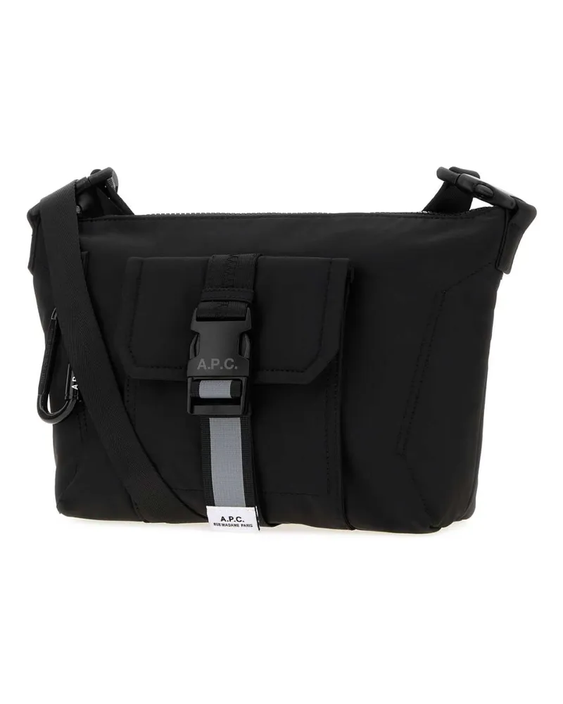 A.P.C. Men's Black Canvas Trek Crossbody Bag Noir Borse A Mano Black