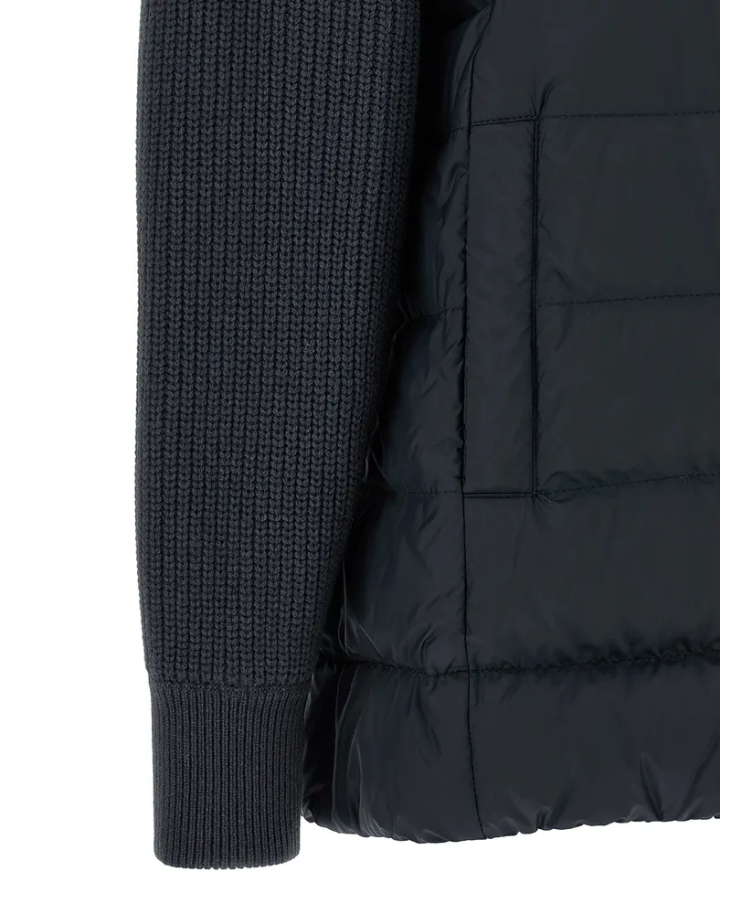 Brunello Cucinelli Quilted Wool-Blend Down Jacket — Blue Blue
