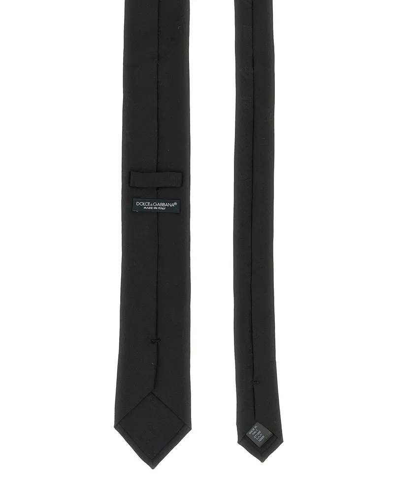 Dolce & Gabbana Silk Jacquard Logo Necktie — Black Black