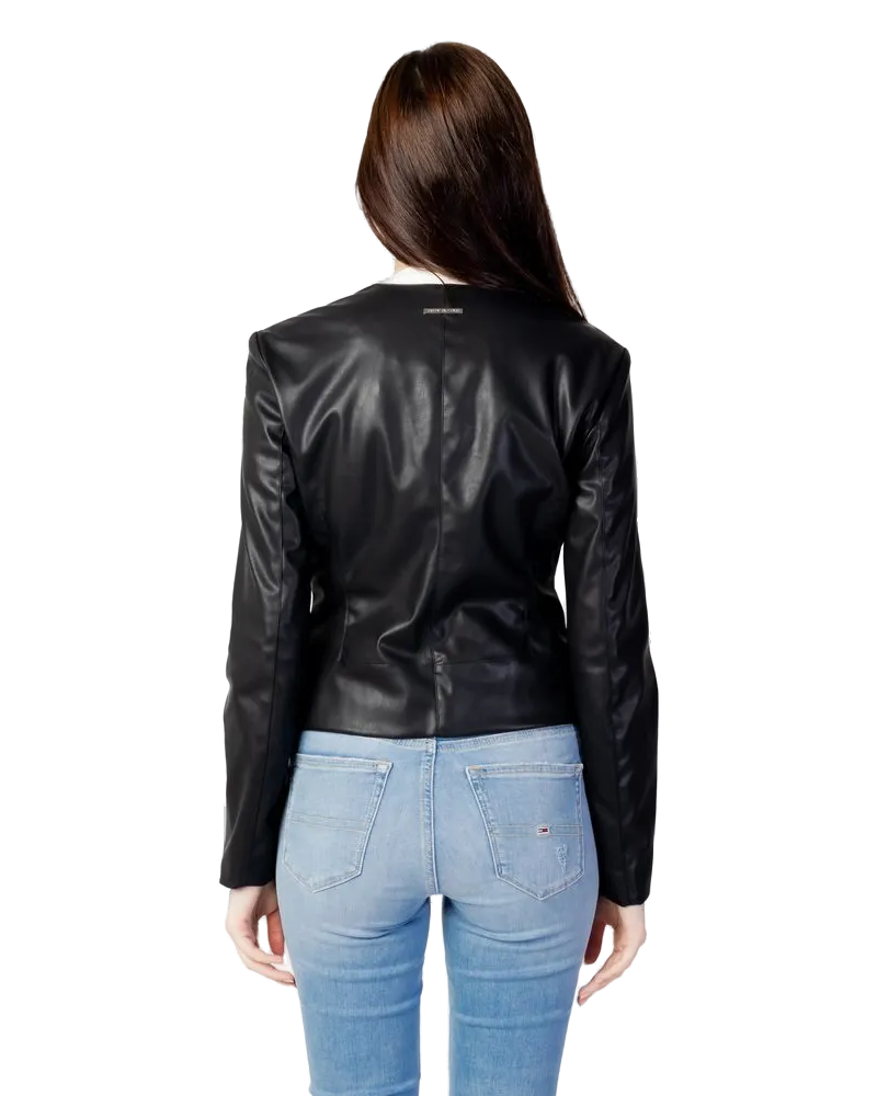 Armani Exchange Polyester Leather-Effect Jacket — Black Black