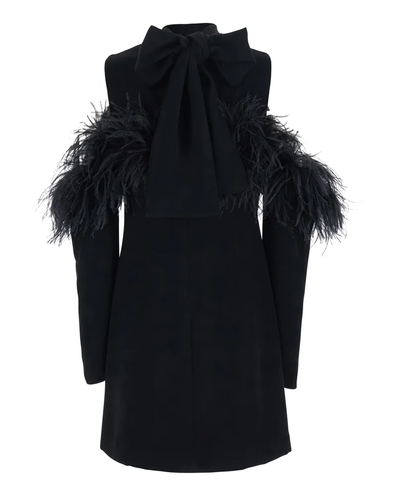 P.A.R.O.S.H. Women's Dress Feathers Black Polyester Black