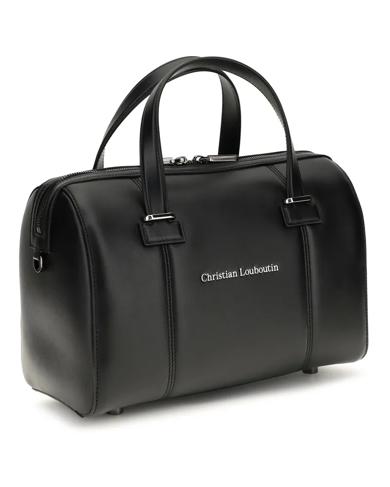 Christian Louboutin Men's Small Tactical Leather Handbag Black Calf Bos Taurus Travel Bags Suitcases Black
