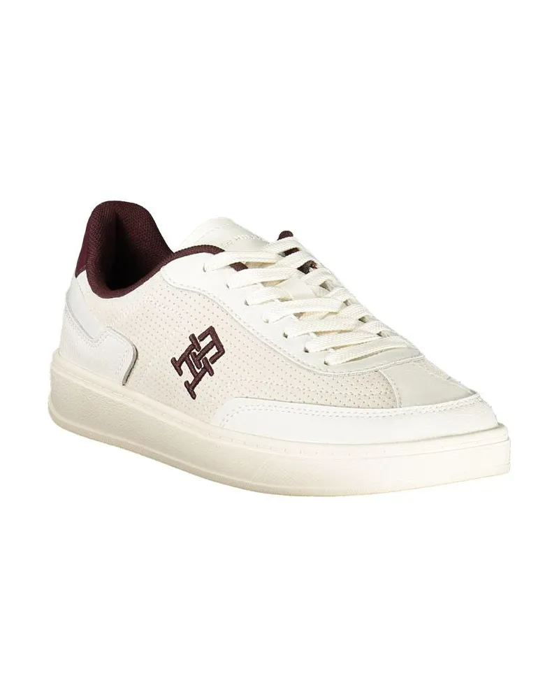 Tommy Hilfiger Perforated Leather Sneaker — Beige Beige