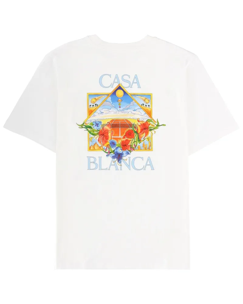 Casablanca Paris Printed Organic Cotton T-Shirt — White White