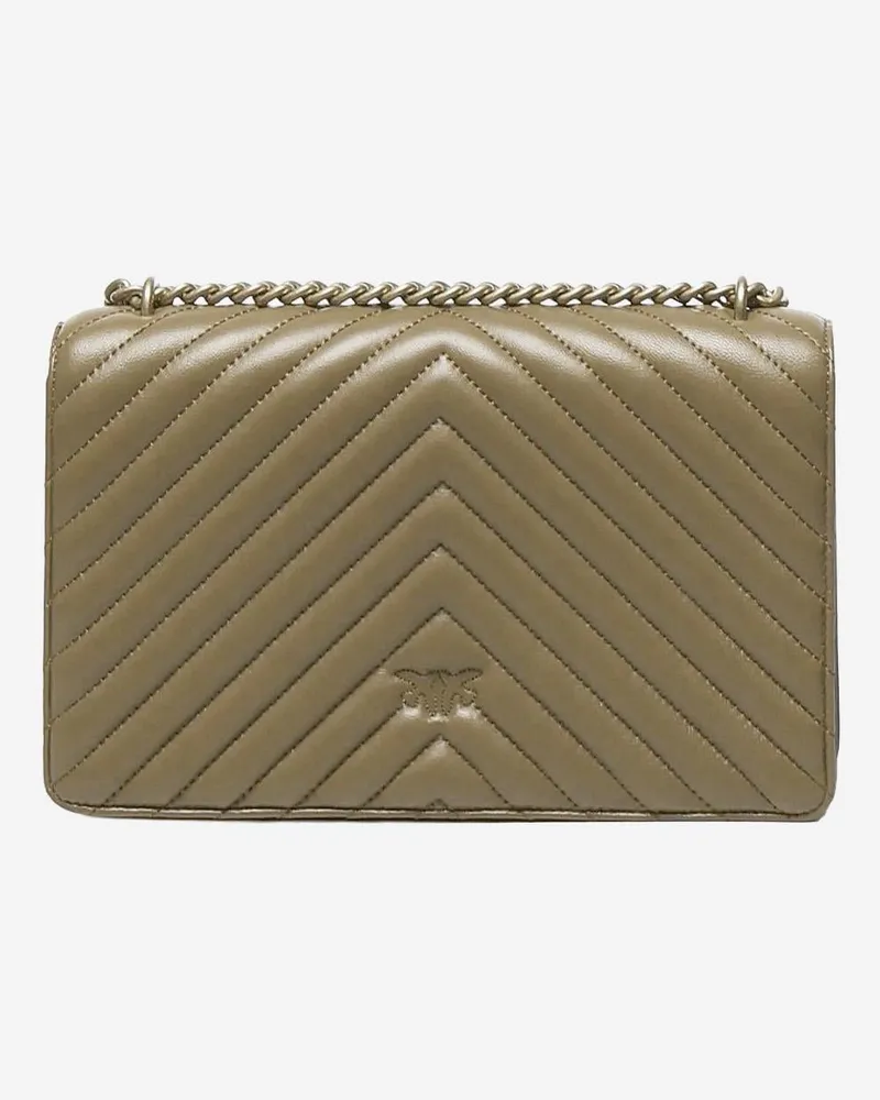 Pinko Women's Shoulder Bag Love One Classic Green Leather Green