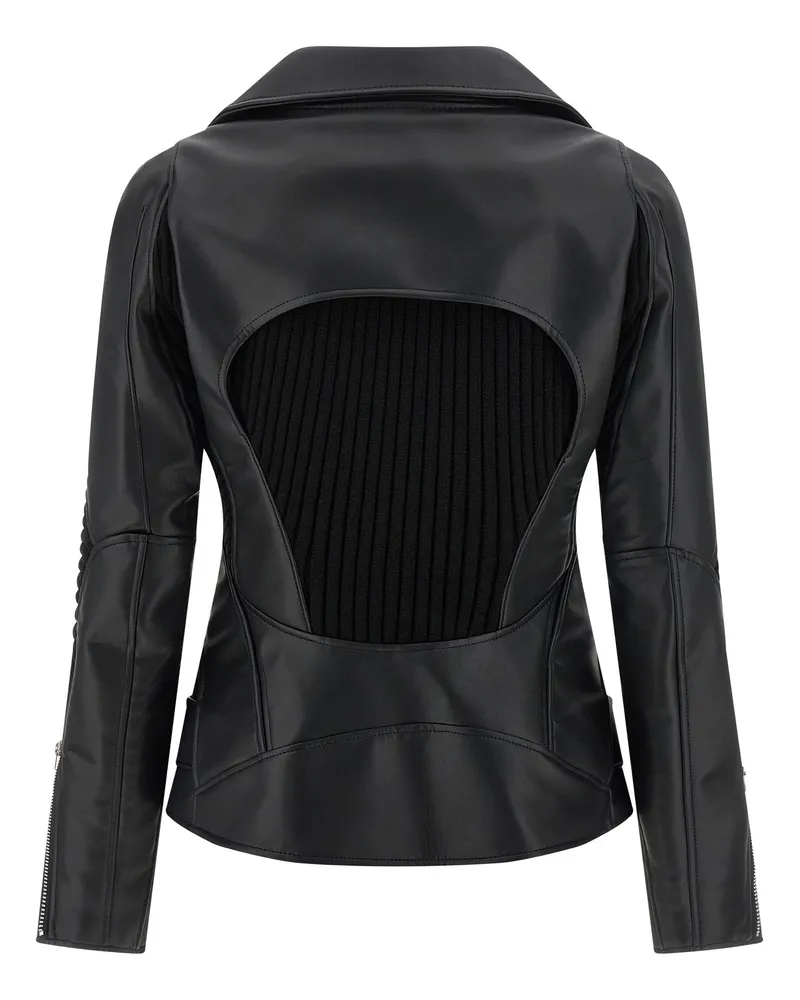 Junya Watanabe Knitted Insert Leather Jacket — Black Black