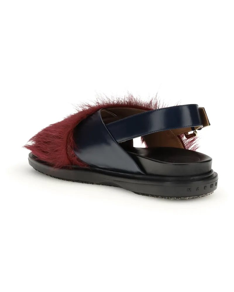 Marni Women's Sandals Fussbett Blue-Camellia Calf Leather Blue/camellia Blue
