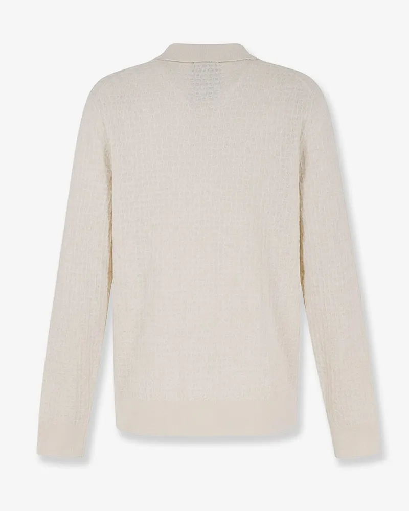 HUGO BOSS Men's Silk Sweater White White