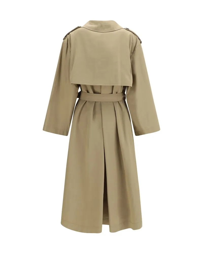 Max Mara Women Beige Cotton Trench Coat Clothing Beige