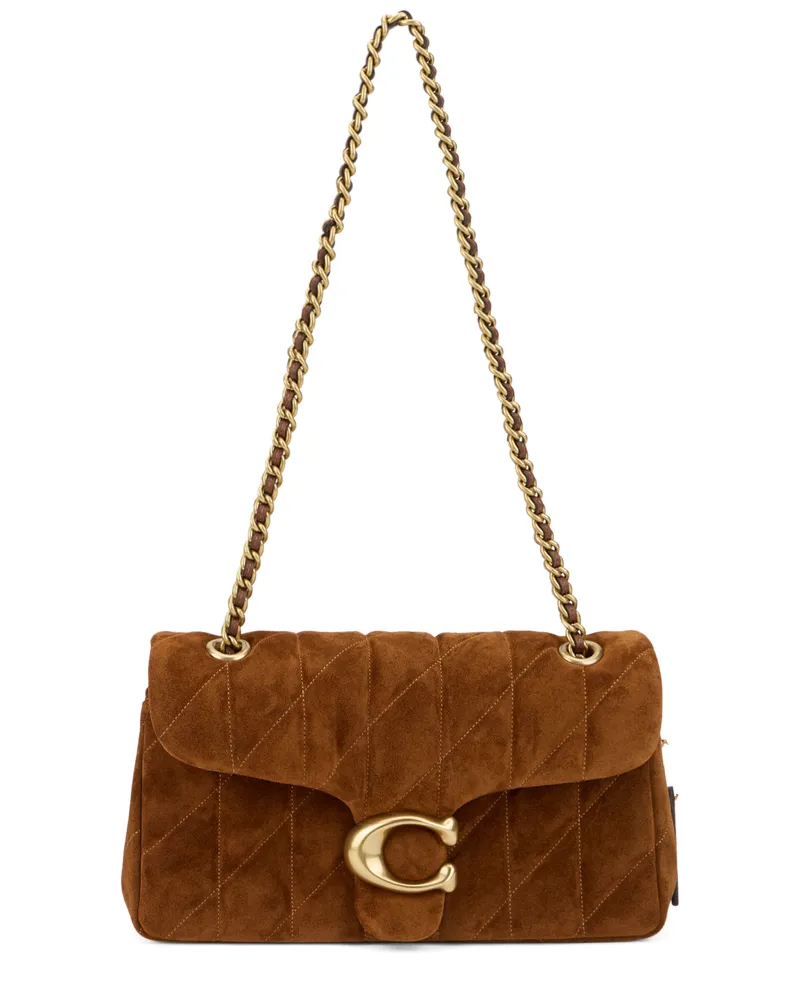 Coach Women's Shoulder Bag Tabby Camel Calfskin Handbags Hand Brown