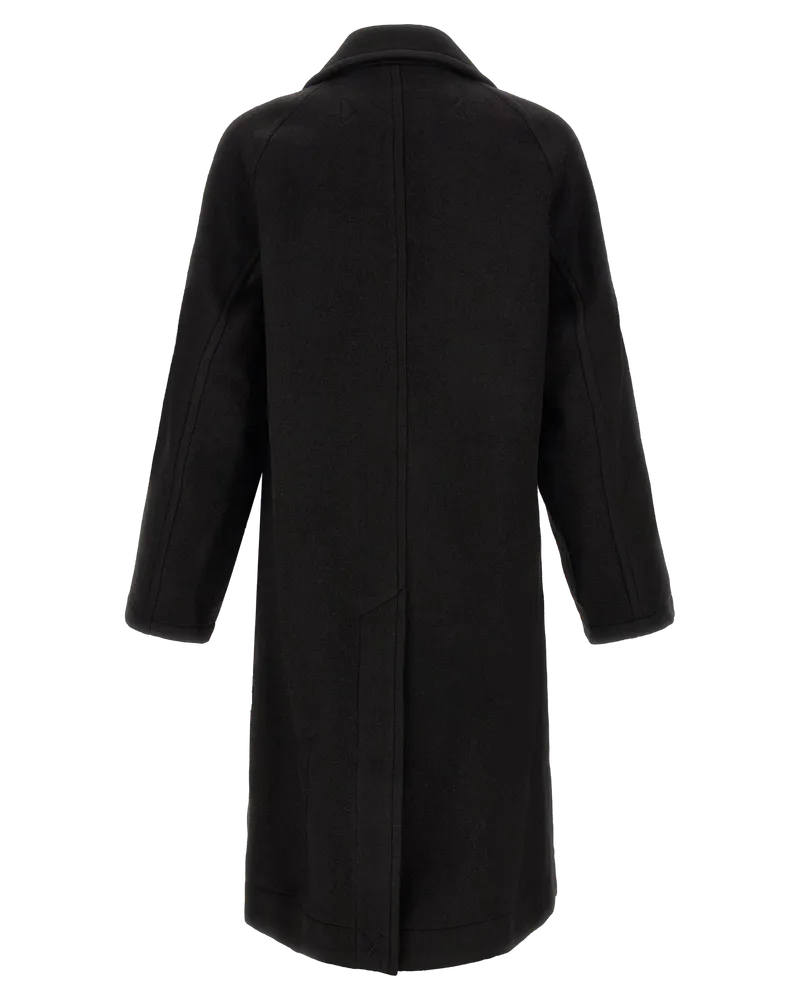 Christophe Lemaire Double-Breasted Wool-Alpaca Coat — Black Black
