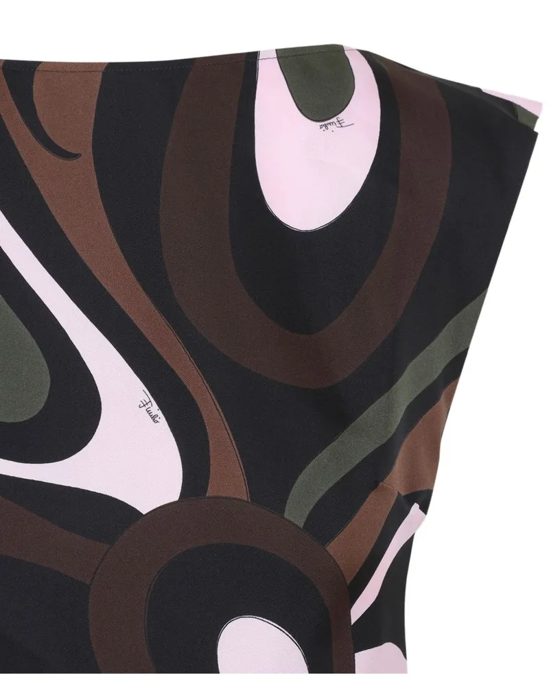 Emilio Pucci Printed Silk Top — Black Black
