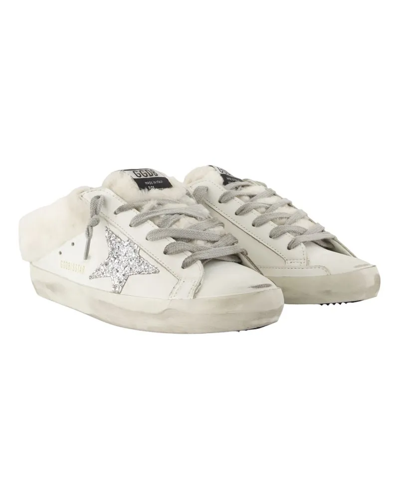 Golden Goose Women's Super Star Sabot Sandals -  Leather White Calfskin Shoes Sneakers White