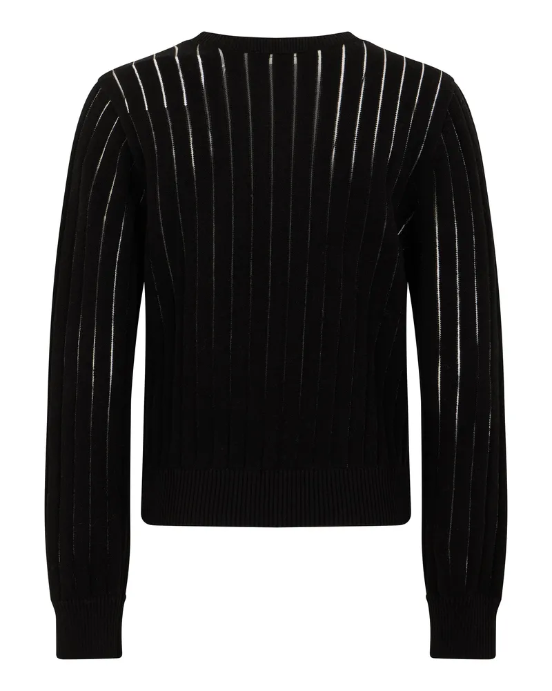 Frame Denim Women's Sweater Ribbed Black Cotton Black