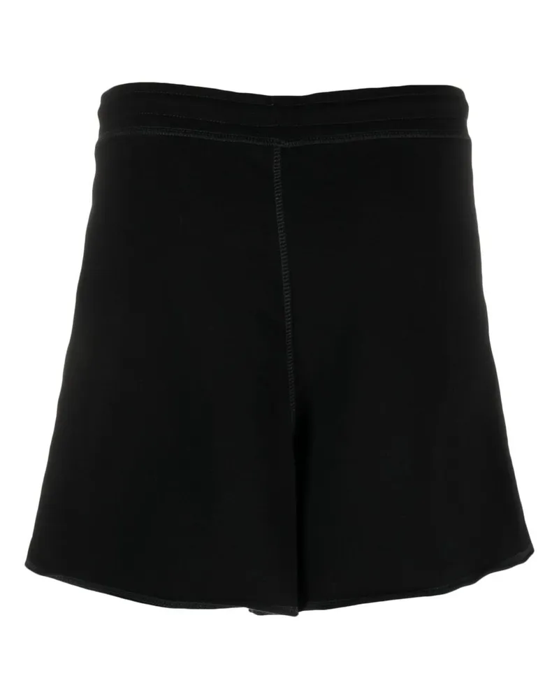 Ganni Logo-Patch Organic Cotton Shorts — Black Black