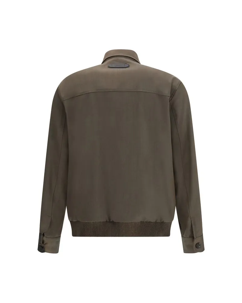 Brioni Men's Bicolor Wool Coat Clothing Brown