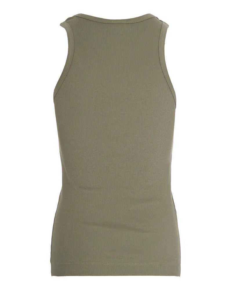 Pinko Women's Tank Top Love Birds Green Cotton Vests & Tops Green