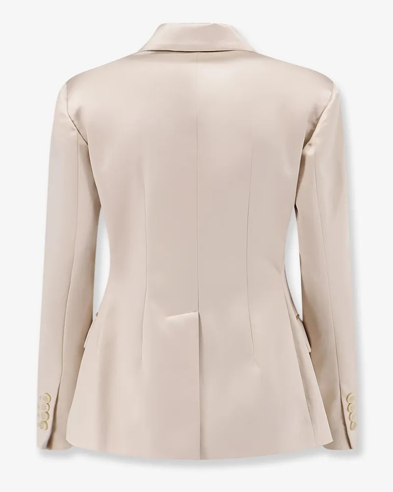 Brunello Cucinelli Women's Blazer Double-Breasted Silk Beige Blazers Jacket Beige
