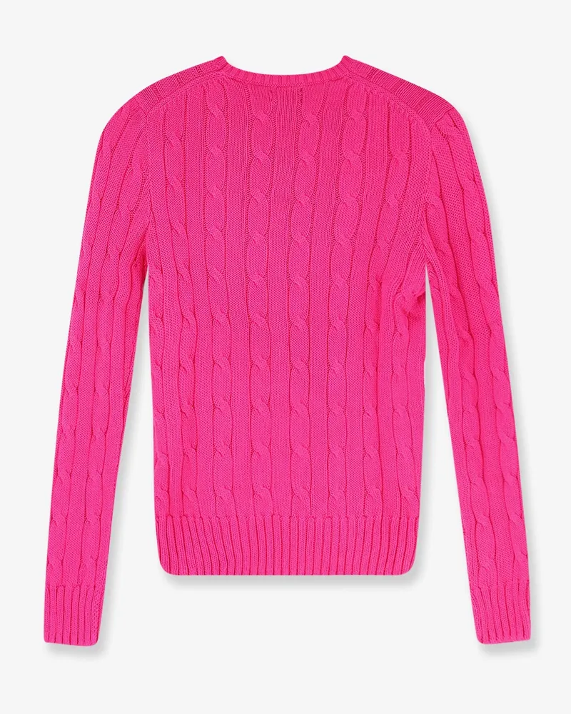Ralph Lauren Women's Cotton Sweater With Embroidered Logo Pink Pink