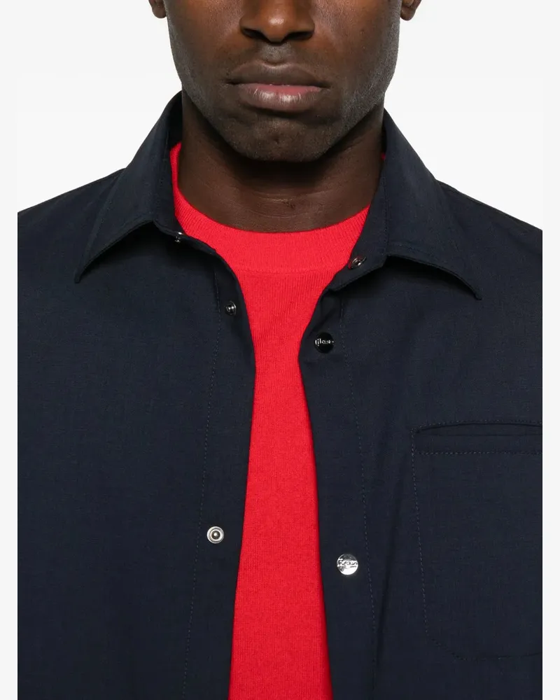 Herno Women's Button-Fastening Pocket Jacket Aw25 M Navy