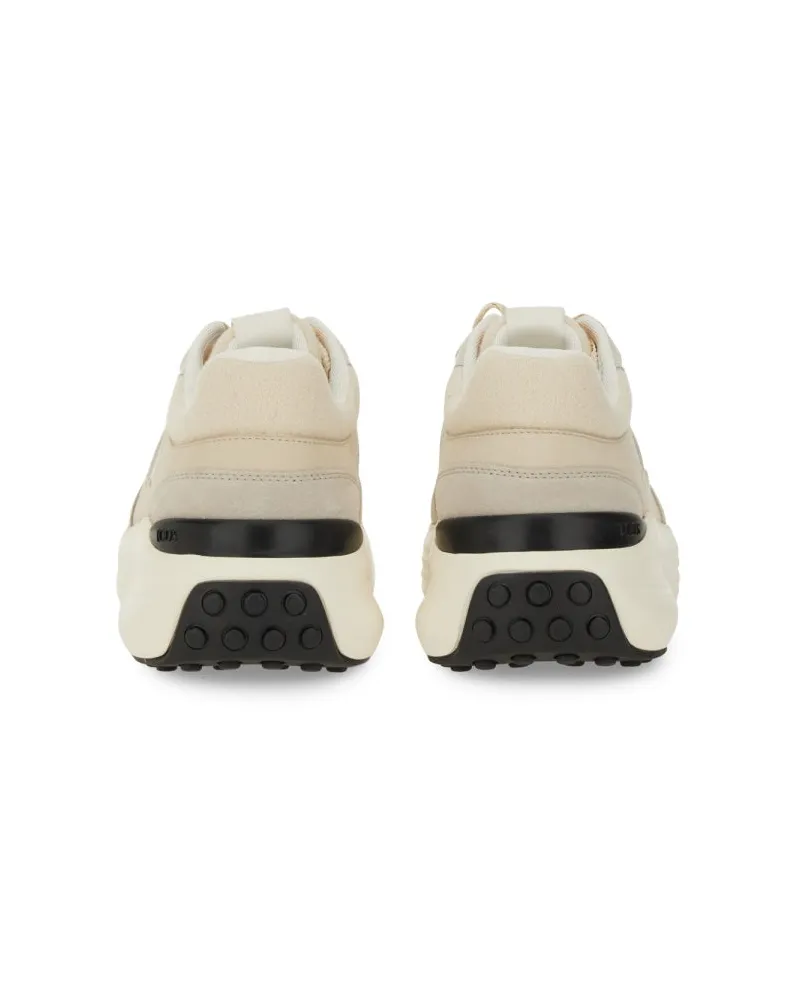 TOD'S Leather and Suede Sneaker — Beige Beige