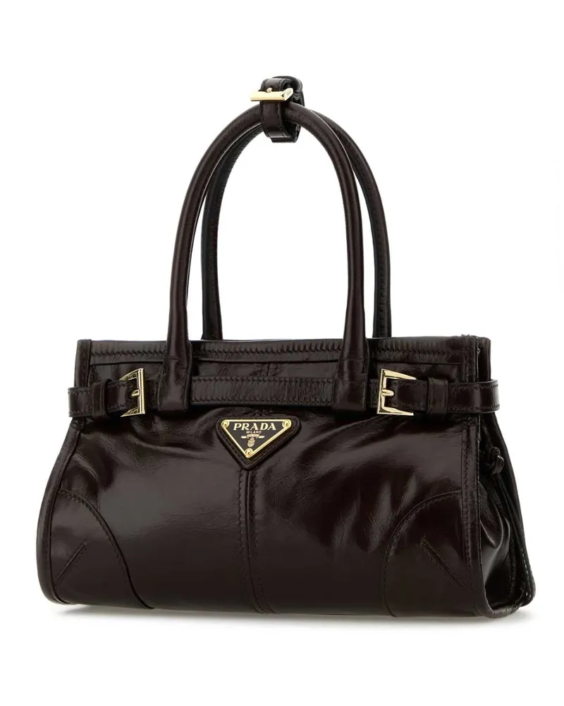 Prada Women's Dark Brown Leather Mini  Bonnie Handbag Moro N Borse A Mano Bag Brown