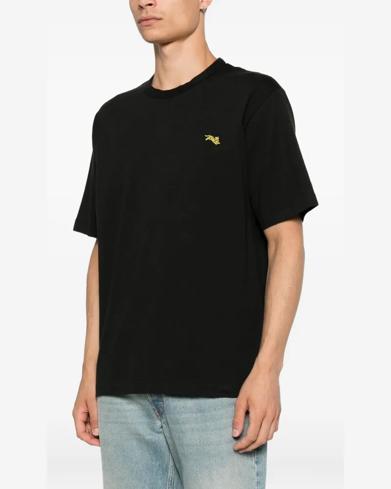 Kenzo Logo-Embroidered Cotton T-Shirt — Black Black