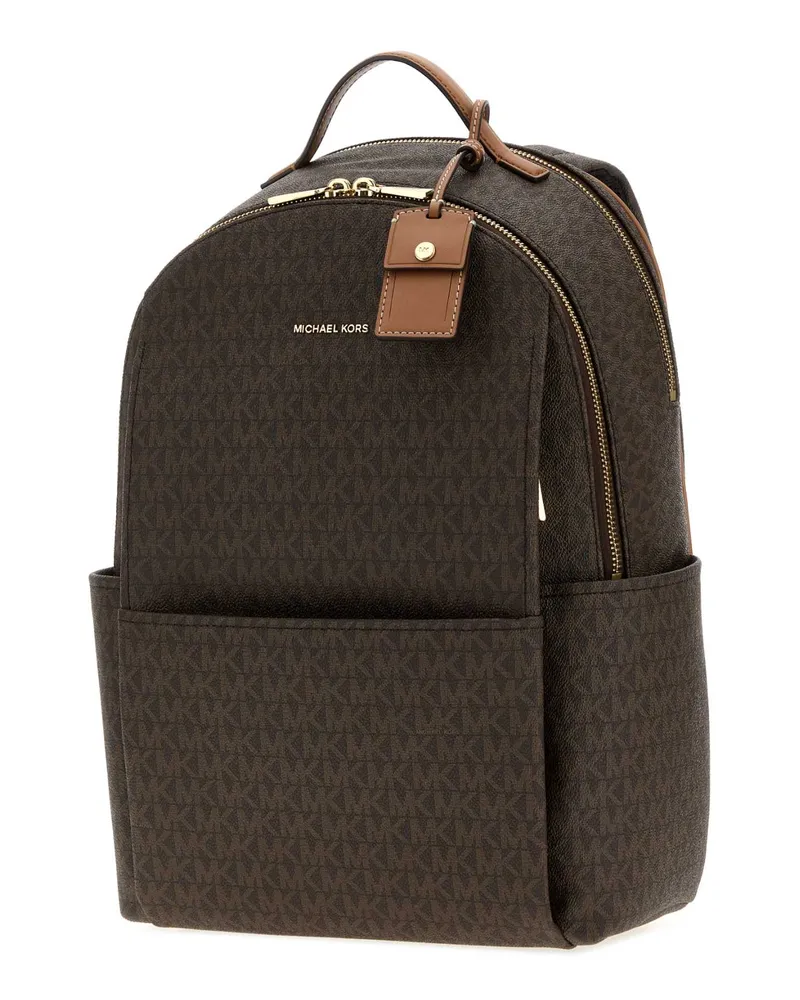 Michael Kors Women's Printed Canvas Medium Sable Backpack Brnacorn Borse A Mano Brown