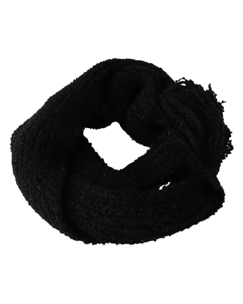 Dolce & Gabbana Women's Virgin Wool Knitted Wrap Shawl Black Nylon Black