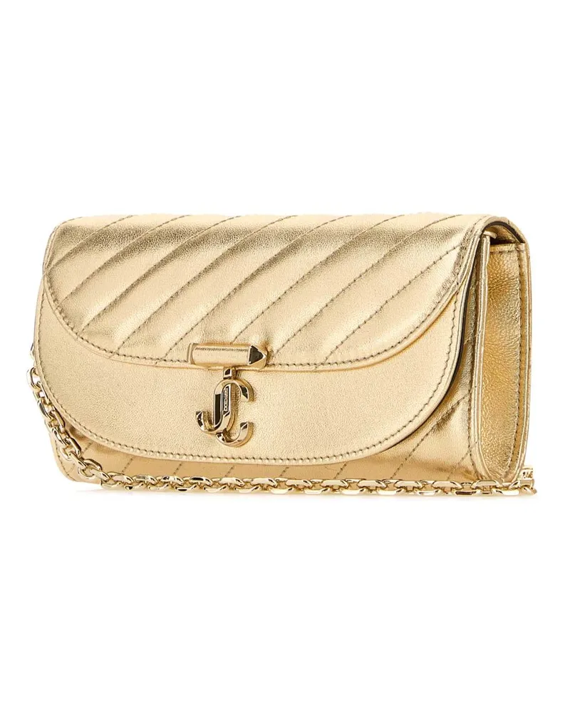 Jimmy Choo Women's Gold Leather Avn Curve Clutch Goldshinygold Gold