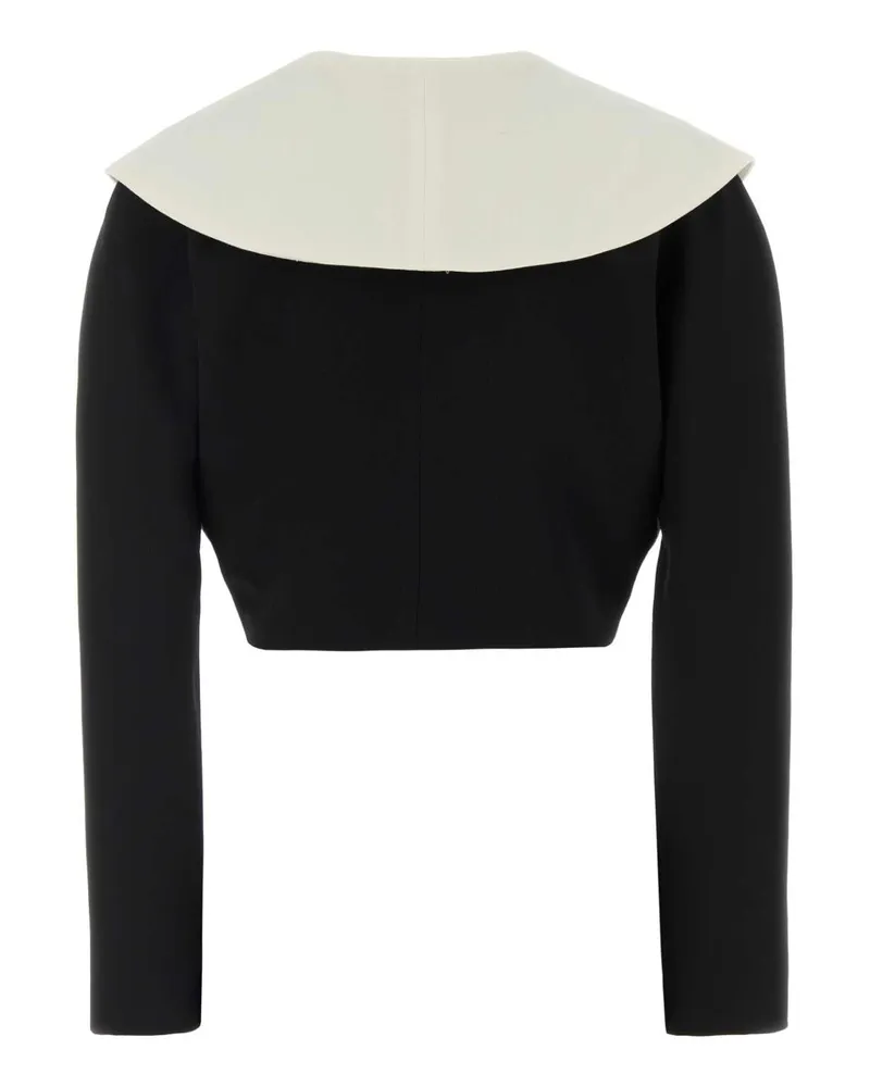 Alessandra Rich Women's Black Stretch Crepe Blazer Giacche E Gilet Jacket Black