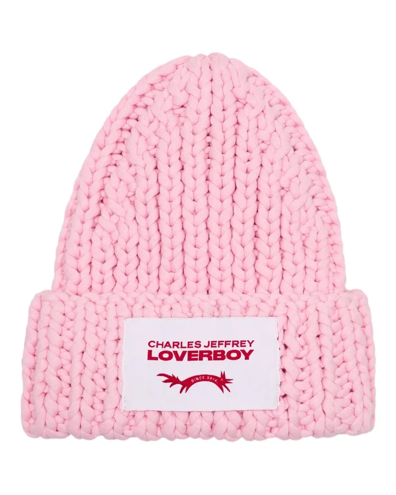 Charles Jeffrey Loverboy Unisex Chubby Beanie -  Cotton Pink Accessories Hats Pink