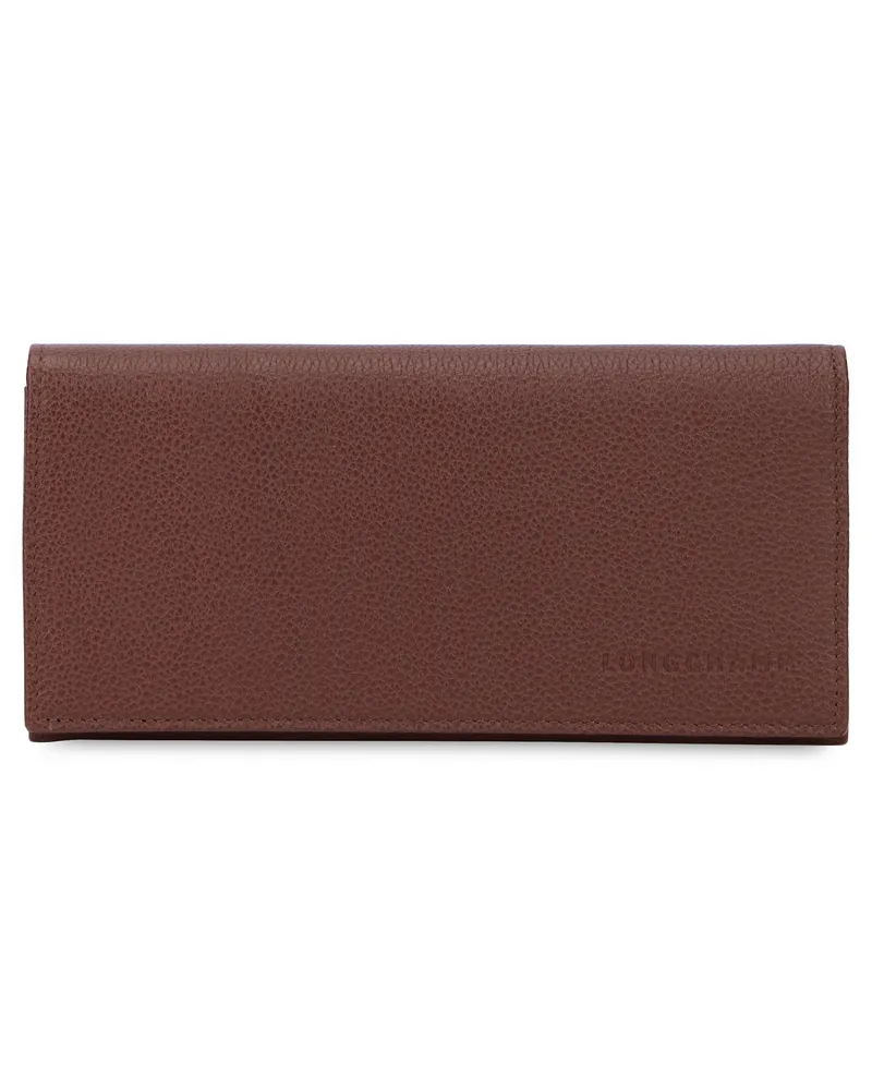 Longchamp Women's Leather Wallet Brown & Purses Brown