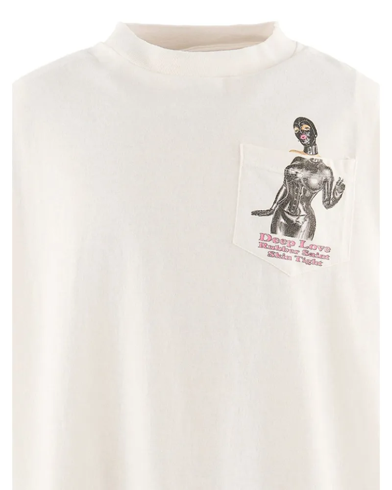 SAINT MXXXXXX Graphic Pocket T-Shirt — Cream Cream