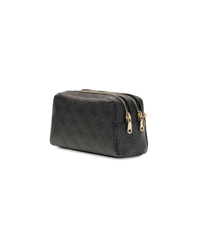 Guess Women's Beauty Case Coal Logo Polyurethane Bags Cases Gray