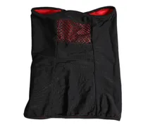 Men's Black Nylon Knitted Neck Warmer Balaclava Scarf Polyester Elastane