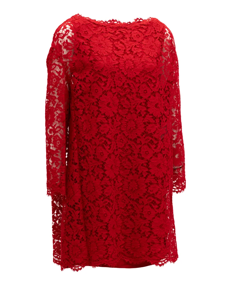 Valentino Garavani Floral Lace Lace Top — Red Red