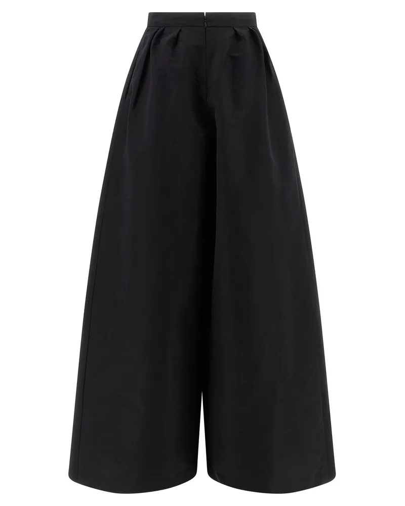 Carolina Herrera New York Women's Black Silk Casual Pants Black