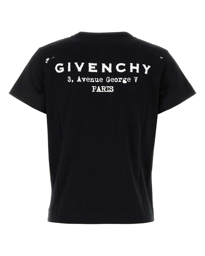 Givenchy Women Black Cotton T-Shirt Exterior Black