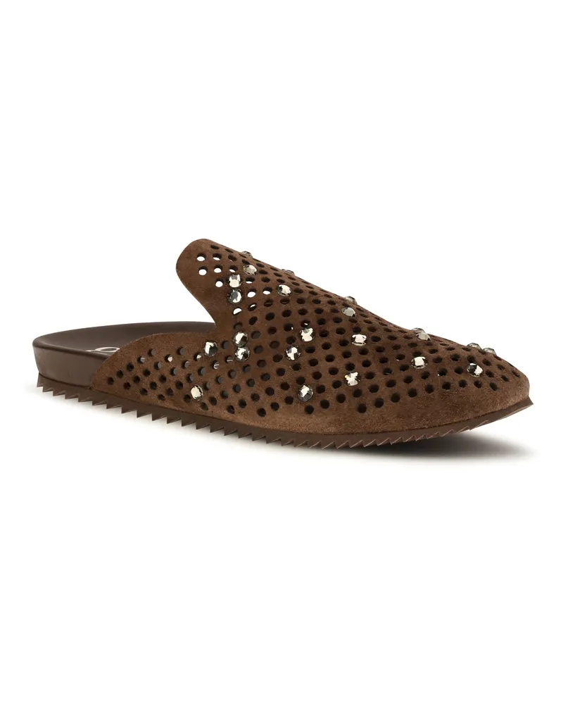 Pedro Garcia Women's Braidy Mules Shoes Chestnut Castoro-Greige Calf Leather Bos Taurus Sandal Brown