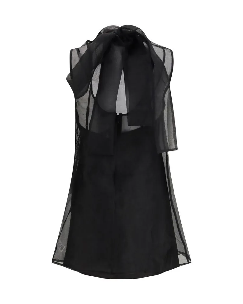 STAUD Women Black Polyester Casual Dress Black
