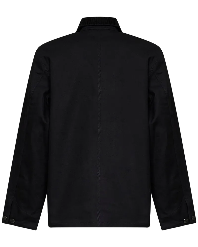 Carhartt WIP Men's Jacket Michigan Coat Black Canvas Cotton Bomber Black
