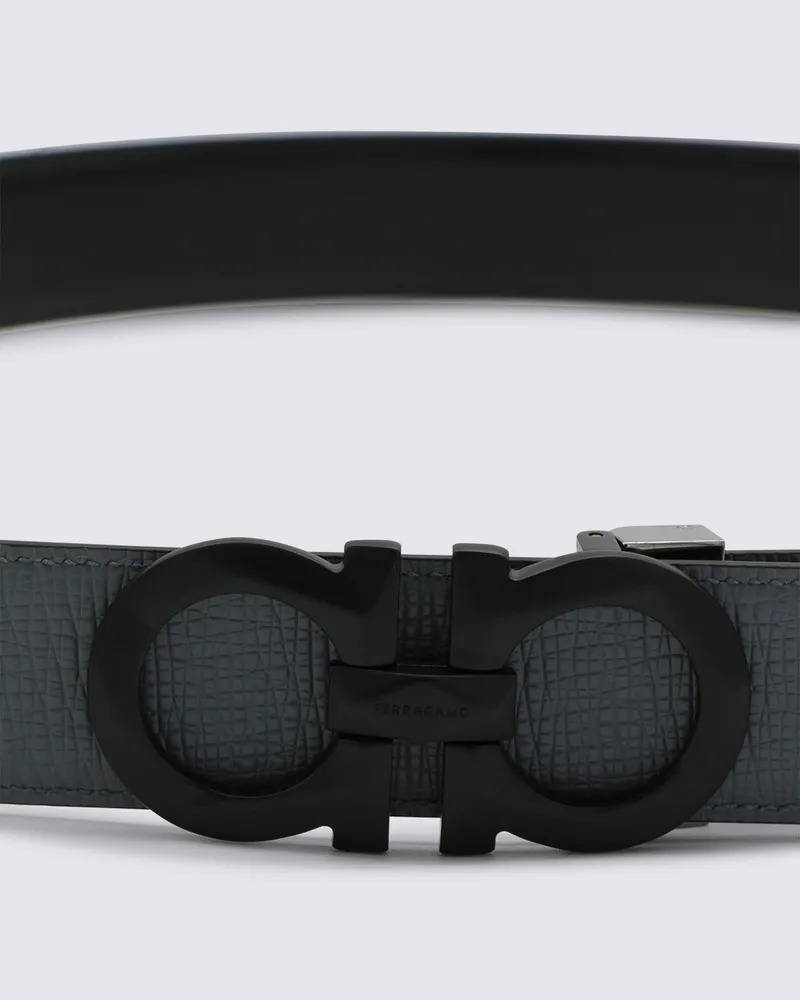 Ferragamo Men's Gancini Buckle Belt Gray Gray